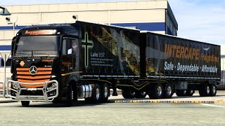 Euro Truck Simulator 2  Intercape Freightliner Mercedes Benz mp4 tauntliner  African Edition [upl. by Letisha]