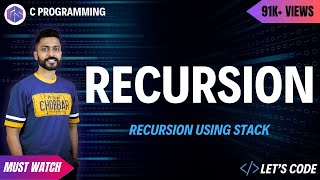 Recursion in Programming  Smallest Recursive Program  Recursion using stack [upl. by Lenuahs348]