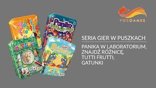 Gry w puszkach  zasady  Tutti Frutti Znajdź różnicę Gatunki Panika w laboratorium [upl. by Dieball]