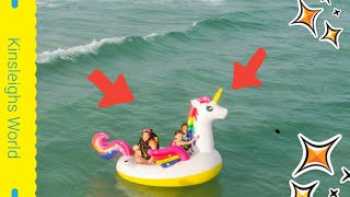 Giant Rainbow Unicorn Floatie The Worlds Largest Inflatable Floatie At Destin Beach Florida [upl. by Haela]