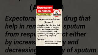 Expectorant Definition with example [upl. by Ainoval88]