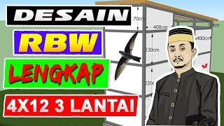 Desain rumah walet RBW 4X12 3 Lantai lengkap penataan st si dan sekat [upl. by Katerine]