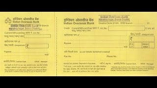 INHow to fill Deposit Slip of Indian Overseas Bank [upl. by Litsyrk591]