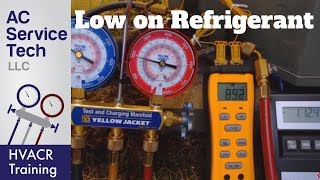 Charging R22 into an Air Conditioner that is VERY LOW on Refrigerant [upl. by Sherill]