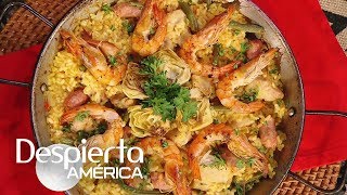 Receta de paella valenciana en solo 5 pasos  Cocineros Latinos [upl. by Cavit]