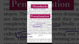 Monadnocks Peneplain  Davis Cycle of erosion upsc shorts viral [upl. by Macmillan]