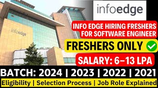 Info Edge Recruitment 2024  OFF Campus Drive For 2024  Software Engineer jobs [upl. by Euqnomod]