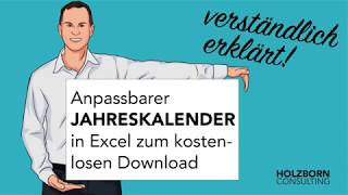 Excel Jahreskalender 2019 und weitere Jahre inkl Ferien Feiertagen und Geburtstagen zum Download [upl. by Onitnerolf]