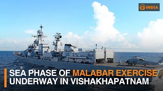 Sea phase of Malabar Exercise underway in Vishakhapatnam  DD India [upl. by Nnoryt]