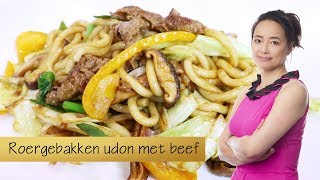 Roergebakken udon met beef [upl. by Trisa]