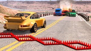 Collapsing Bridge Pileup Car Crashes 18  BeamNG DRIVE  SmashChan [upl. by Lyell315]