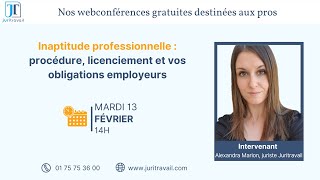 Inaptitude professionnelle  procédure licenciement et obligations employeurs [upl. by Skipper]