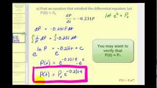 Applications of First Order Differential Equations Exponential Decay Part 1 [upl. by Cullen961]