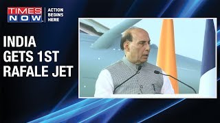 Defence Min Rajnath Singhs address after 1st Rafale Jet handover Historic day for Indian Forces [upl. by Eiral]