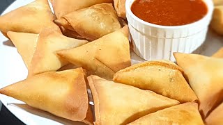 How To Make CrispyCrunchyTasty Samosas For BeginnersTriangle Samosas [upl. by Namrak]