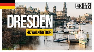 ElbeHochwasser Dresden 🇩🇪 2023 4K Walking Tour Carolabrücke Brühlsche Terrasse [upl. by Murat]