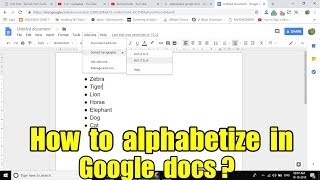 How to alphabetize in google docs Step By Step Instruction [upl. by Oknuj]