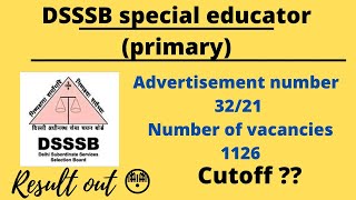 DSSSB Special educator result out e  dossier invited from selected candidates [upl. by Clarisa]