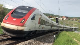 FRDE Trafic ferroviaireBahnverkehr Auvernier  Löwenberg SBB CFF FFS Transports Publics Suisses [upl. by Aromat]