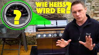 Rösle Videro G6S Vario Maximale Grill  Temperatur und Einbrennen des neuen Gasgrills  deutsch [upl. by Adnawaj]