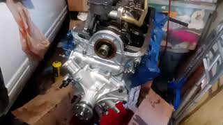 1984 12 GT350 Mustang  Part 15 Timing cover water pump installed [upl. by Netfa]