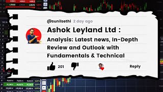 Ashok Leyland Ltd  Latest news InDepth Review amp Outlook with Fundamentals amp Technical [upl. by Atnuahsal]