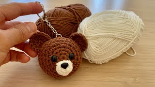 Crochet  Brown Bear Keychain  Bear  DIY  Handmade Gift  Easy [upl. by Shandy263]