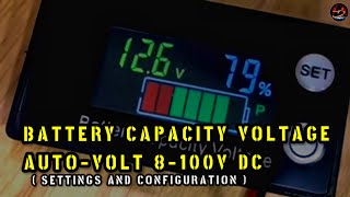 BATTERY CAPACITY VOLTAGE Voltmeter Manual Description of Settings and Configuration [upl. by Enram]