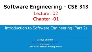 Lecture 02 Chapter 1 Introduction to Software Engineering  Part 2  DulalCSEcode  CSE Green [upl. by Atikihs]