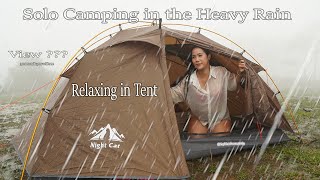 Solo Camping In Heavy Rain  thunderstorms  Relaxing Satisfy  Nature Sounds  ASMR [upl. by Hsur]