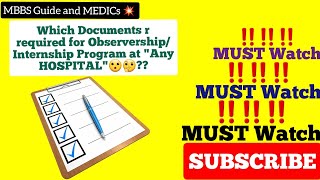 Which Documents r required for ObservershipInternship program at ANY HOSPITAL UrduHindi [upl. by Reyna]