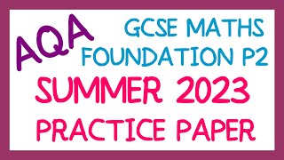 AQA GCSE Maths  Practice Paper 2F [upl. by Kerri]