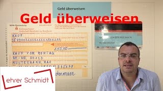 Überweisung ausfüllen  Geld auf ein anderes Konto überweisen  Lehrerschmidt [upl. by Silvano]