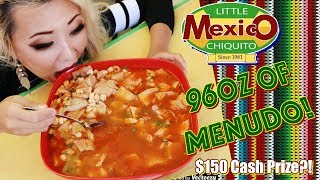 96oz of Menudo Eating Challenge  150 REWARD   Little Mexico Chiquito  RainaisCrazy [upl. by Aihsemek]