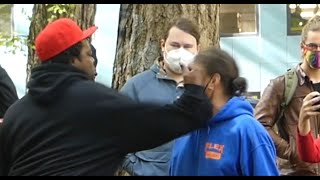 Portland BLM feud with Antifa in downtown turf war [upl. by Selec]