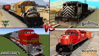 GTA 5 TRAIN VS GTA SAN ANDREAS TRAIN VS MINECRAFT TRAIN VS BEAMNG TRAIN  WHICH IS BEST [upl. by Capp]