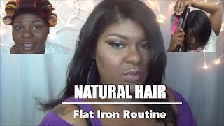 NATURAL HAIR  Flat Iron Routine 4 WKS NO REVERSION  Jessibaby901 [upl. by Allenrad]