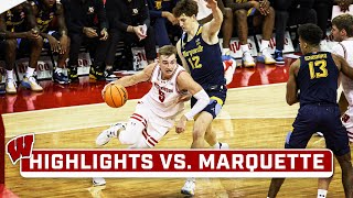 Marquette at Wisconsin  Highlights  Big Ten Mens Basketball  Dec 2 2023 [upl. by Hewes]