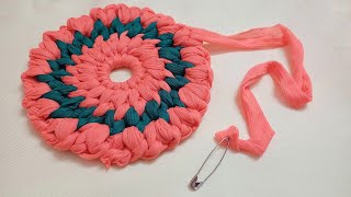 Doormat making at home Super beautiful doormat idea Paydan banane ka tarika Home creativity [upl. by Beitris]