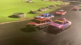 National saloon stockcar final  Cowdenbeath racewall 13424 [upl. by Akkire]