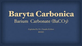 Baryta Carbonica  Allen’s Keynotes  Well Explained [upl. by Sheepshanks]