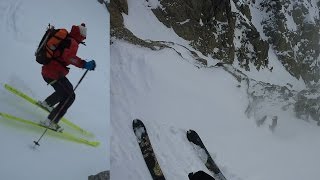 Glacier dArgentière Couloir des Améthystes Chamonix MontBlanc ski de randonnée pente raide [upl. by Maunsell]