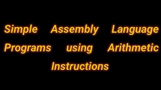 Simple Assembly Language Programs using Arithmetic instructions in Teluguprogramming with 8086 [upl. by Meave]