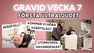 GRAVID VECKA 7 FÖRSTA ULTRALJUDET [upl. by Ramat]