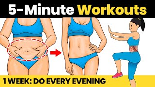 5 Min TONED BELLY  Do This Workout Every Evening 7 Days  Best Abs Exercise For Flat Stomach [upl. by Ramedlaw926]