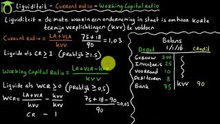 Liquiditeit 1 current ratio en working capital ratio  bedrijfseconomie uitleg [upl. by Alrahc]