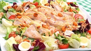 Ensalada de atún con pollo solo 10 minutos fácil rápido y deliciosa 🥗 [upl. by Bartko]