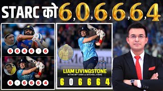 ENGvsAUSLiam Livingstone explodes with 606664 off Mitchell Starc to break multiple ODI records [upl. by Asecnarf15]