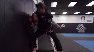 Standing Headlock Defense Against Wall Attacker Outside by Gracie Charlottesville [upl. by Nitsyrc527]