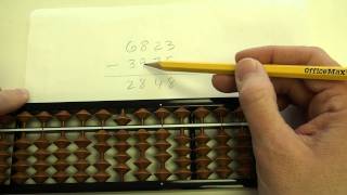 How to Subtract using Soroban Japanese abacus [upl. by Dodie]